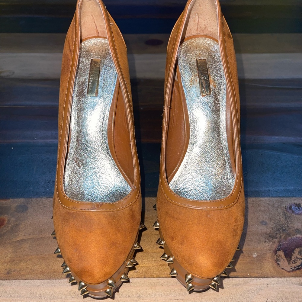 Elegant Brown Spiked Heels